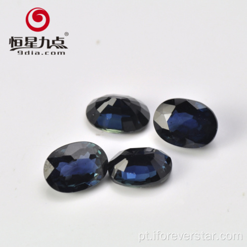 Forma oval natural chinês Preto Sapphire Gemstone